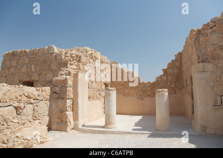 Ancient ruins, Masada, Dead Sea, Israel Stock Photo