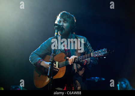 Fleet Foxes performing at the Green man festival 2011 , Glanusk Park ,Crickhowell, Wales, United Kingdom. Stock Photo