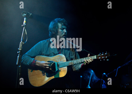 Fleet Foxes performing at the Green man festival 2011 , Glanusk Park ,Crickhowell, Wales, United Kingdom. Stock Photo