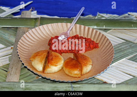 Vegetarian food, pav bhaji served with pav, Miao, Arunachal Pradesh, India Stock Photo