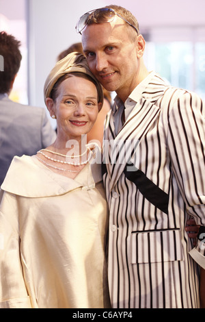 Britt Kanja, Hubertus Regout at Mercedes Benz Fashion Week Berlin Spring Summer 2011 at fashion tent on Bebelplatz square. Stock Photo