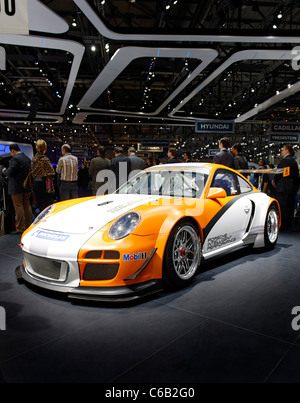 PORSCHE 911 GT3 R Hybrid, International Motor Show Geneva 2011, Geneva, Switzerland, Europe Stock Photo