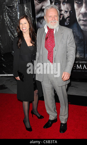 Anthony Hopkins and Stella Arroyave Premiere of 'The Wolfman' at ArcLight Cinemas - Red Carpet Los Angeles, California - Stock Photo