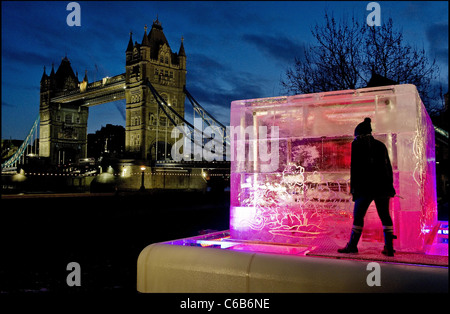 Nissan Cube Ice Tattoo causes a stir in London Controversial tattoo artist Henry Hate has unveiled his first ever sculpture and Stock Photo