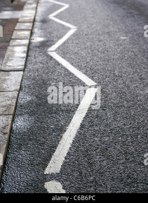 Zebra Crossing with Zig Zag White Lines Stock Photo - Alamy