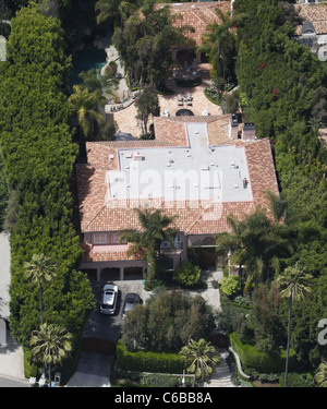 Aerial view of the house Christina Aguilera lives in. Beverly Hills ...