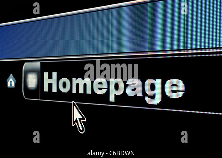 Homepage concept on an internet browser URL address Stock Photo