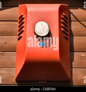 Burglar alarm bell box,  exterior bell box with strobe Stock Photo