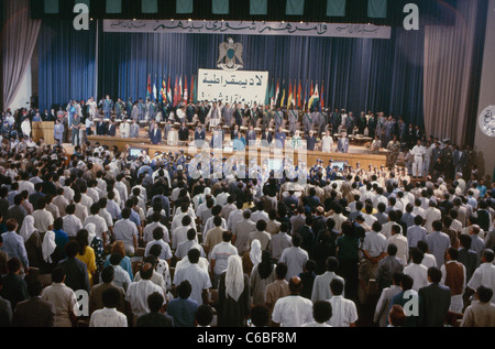 Libyan President Muammar Gaddhafi during celebrations in Tripoli marking his 20th anniversary in power. Stock Photo