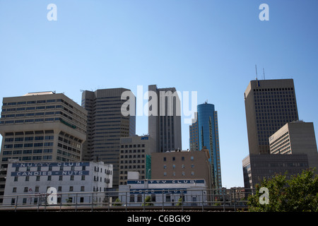 view of the financial district skyline Winnipeg Manitoba Canada Stock Photo