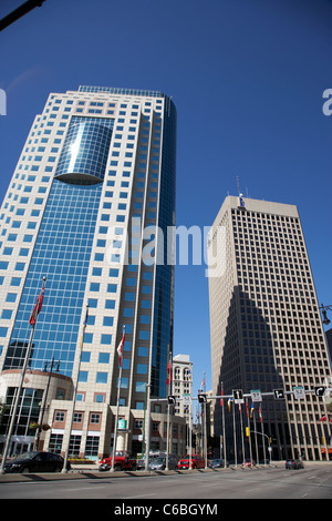 201 portage canwest place toronto dominion centre tdc and richardson building downtown winnipeg manitoba canada Stock Photo