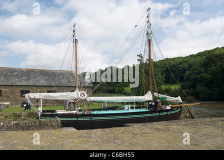 Sailing ship moored on the River Tamar Stock Photo