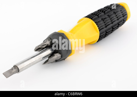 Multi attachment screwdriver. Stock Photo