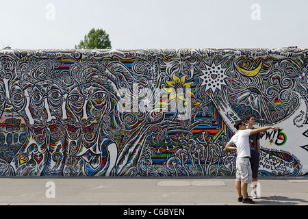 Work of art, Berlin Wall, the former boundary walls of the GDR, East Side Gallery, Berlin, Germany, Europe Stock Photo