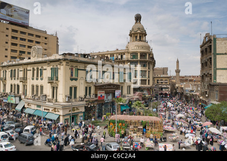 Aerial view of a typical neighbourhood souk in Cairo Egypt Stock Photo