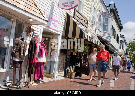Shoppers on Washington Street Victorian Mall, Cape May, New Jersey Stock Photo
