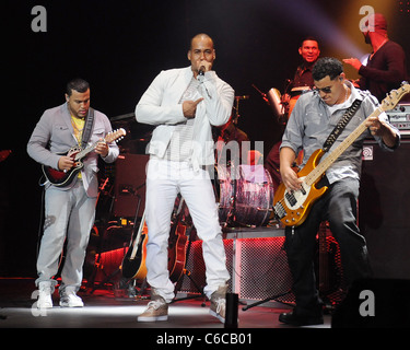 Lenny Santos, Anthony 'Romeo' Santos and Max Santos Aventura performs at the Seminole Hard Rock Hotel and Casinos' Hard Rock Stock Photo