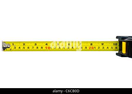 Construction Measuring Tape Isolated on White Background Stock Photo