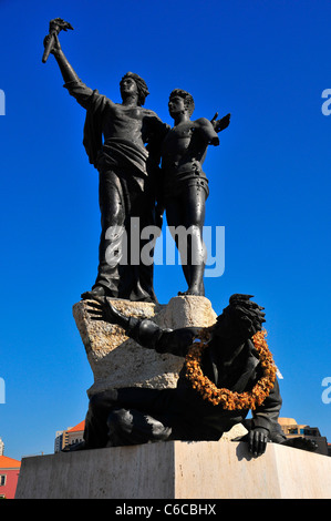 The Martyrs statue . Martyrs Square, Beirut Central District. Lebanon Stock Photo