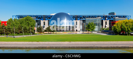 France, Paris, Geode at the city of Sciences and Industry in La Villette Park Stock Photo