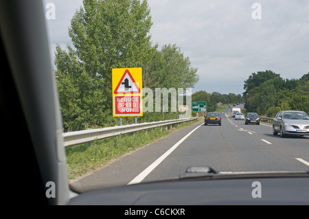 Driving north on the A12, Saxmundham, Suffolk, UK. Stock Photo