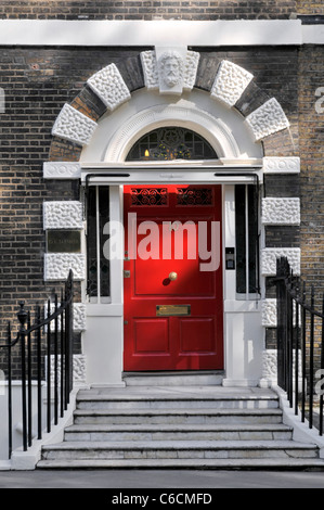 London street scene Bedford Square typical front door of Georgian Houses now mostly used as offices in historical Bloomsbury Camden England UK Stock Photo