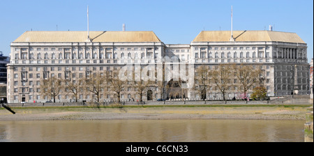 Riverside facade of Thames House MI5 building government domestic intelligence agency headquarters HQ of MI5 security service Millbank London England Stock Photo