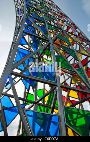 Rainbow Sculpture at Keflavic Airport in Reykjavik, Iceland Stock Photo