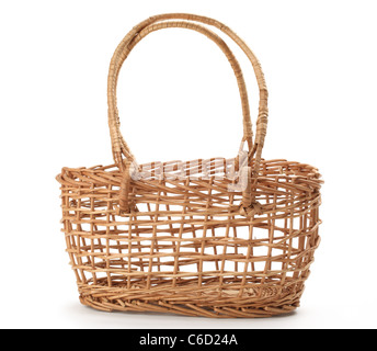 wicker basket isolated on white background.. Stock Photo