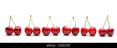 Juicy cherries isolated on white. Stock Photo