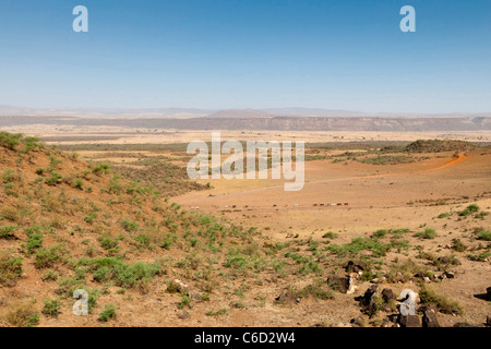 Landscape of the Great Rift Valley near Nazret in Eastern Ethiopia, Africa. Stock Photo