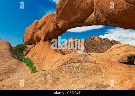 the arch at Spitzkoppe, mountain landscape of granite rocks, Matterhorn of Namibia, Namibia, Africa Stock Photo