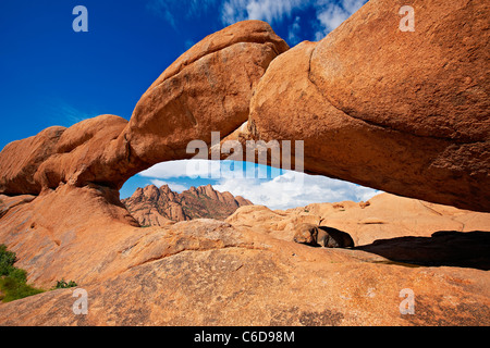 the arch at Spitzkoppe, mountain landscape of granite rocks, Matterhorn of Namibia, Namibia, Africa Stock Photo