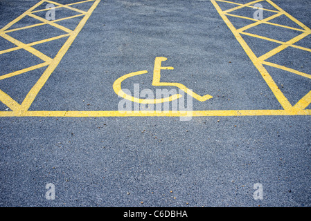 disabled parking space Stock Photo