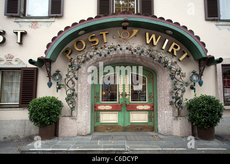 Gasthaus, Hotel, zum Postwirt, Eingang, Mayrhofen, Hotel, Postwirt, entry, Mayrhofen Stock Photo