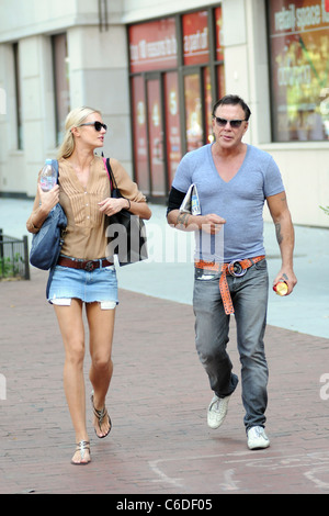 Mickey Rourke out shopping with girlfriend Anastassija Makarenko in the West Village. New York City, USA - 02.07.10 Ivan Stock Photo