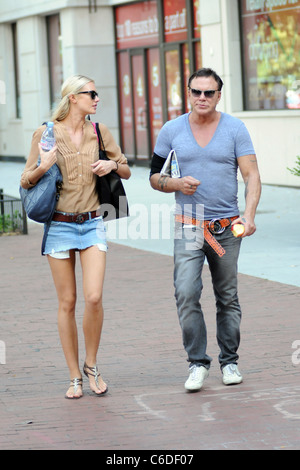 Mickey Rourke out shopping with girlfriend Anastassija Makarenko in the West Village. New York City, USA - 02.07.10 Ivan Stock Photo