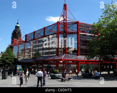 Modern building made of glass and steel in the Sheffield city center South Yorkshire England Stock Photo