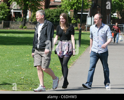 Adrian Chiles seen out and about in Chiswick with a female companion and a friend London, England - 01.05.10 Stock Photo