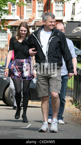 Adrian Chiles seen out and about in Chiswick with a female companion and a friend London, England - 01.05.10 Stock Photo