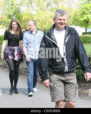 Adrian Chiles seen out and about in Chiswick with a female companion and a friend London, England - 01.05.10 Stock Photo