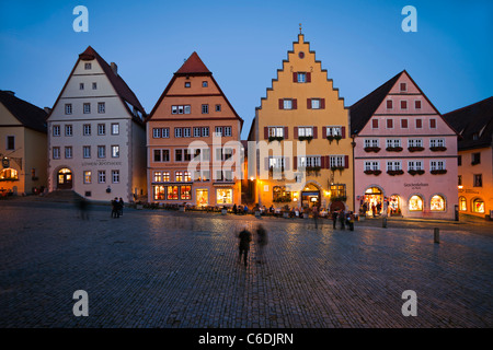 Marktplatz, Rothenburg ob der Tauber, Franconia, Bavaria, Germany Stock Photo