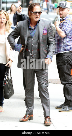 Actor Mickey Rourke outside the Ed Sullivan Theater for the Late Show ...