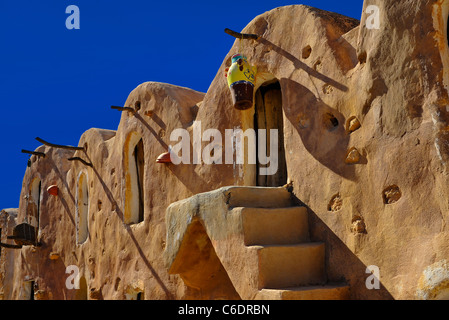 A graphic image of the ancient Tunisian village of Ksar Hadada used in the Star Wars movies Stock Photo