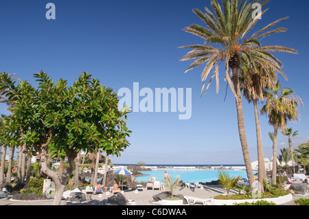 Lago de Martianez, seawater swimming pool, Puerto de la Cruz, Tenerife, Canary Islands, Spain, Europe Stock Photo