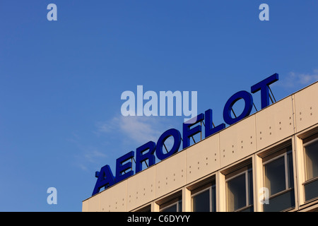 Aeroflot offices sign in Berlin, Germany. Stock Photo