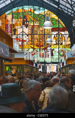 Malaga, Malaga Province, Spain. The central food market. Mercado de Atarazanas.