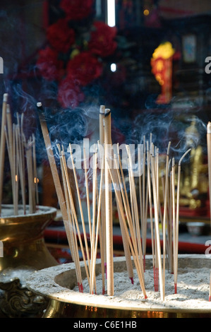 Incense burning in the taoist Sze Ya Temple, oldest temple in Chinatown, Kuala Lumpur, Malaysia, Southeast Asia, Asia Stock Photo