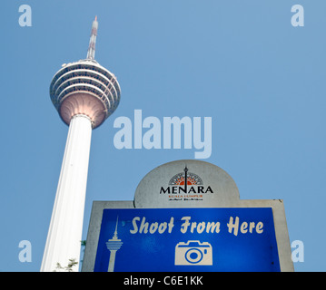 Menara TV Tower, the fourth largest telecommunications tower in the world, Kuala Lumpur, Malaysia, Southeast Asia, Asia Stock Photo