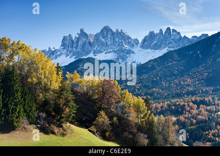 Mountains, Geisler Gruppe/ Geislerspitzen, Dolomites, Trentino-Alto Adige, Italy, Europe Stock Photo